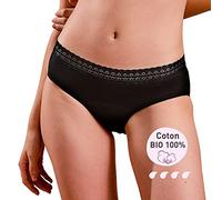 JANICE Culotte Menstruelle Taille Haute Coton BIO - Ultra Absorbant Flux Abondant - Règles Post Accouchement Incontinence Périodique Lavable (Taille basse Molly, XS)