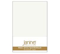 Janine 5007 Drap-housse et drap Mako en jersey, 100 % coton, ecru, 180/200 cm - 200/200 cm