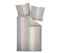 Janine Linge De Lit 2 Pièces - Mako-Soft-Seersucker, Coton, Non Repassage, À Motifs Beige 135x200cm Beige