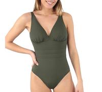 Janine Robin Bassin d'Arcachon - Maillot de Bain 1 pièce coupé sous Poitrine Kaki - Addict Vert 40