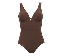 Janine Robin - Maillot de Bain 1 pièce coupé sous Poitrine Idylle 42 - Marron - Marque Française - Haute Qualité