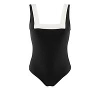Janine Robin - Maillot de Bain 1 pièce Encolure carrée Sculptant Java 44 - Noir - Marque Française - Haute Qualité