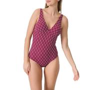 Janine Robin - Maillot de Bain 1 pièce texturé Como 48 - Rouge Cerise - Marque Française - Haute Qualité