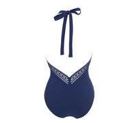 Janine Robin - Maillot de Bain 1 pièce Tour de Cou Dentelle Darling - Bleu Marine - Marque Française - Haute Qualité