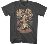 Janis Joplin Freedom Hall Louisville KY '70 Adult Smoke Short Sleeve Vintage Style Graphic Tees(Medium)