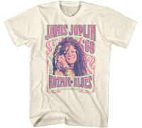 Janis Joplin Musician Kozmic Blues '69 Adult Short Sleeve T Shirt Graphic Tees(Large)