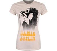 Janis Joplin - T-Shirt # S Ladies Neutral # Working The Mic [Import]