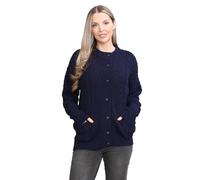 janisramone® Cardigan en tricot torsadé pour femme, col rond, manches longues, cardigans pour femmes, pull à boutons pour femme pour l'automne et l'hiver, cardigan pour femme avec poches, hauts