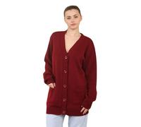 janisramone® Cardigan tricoté uni pour femme, cardigan surdimensionné pour femme, cardigan d'hiver tricoté pour femme avec fermeture à 5 boutons, cardigan à col en V pour femme avec deux poches avant,