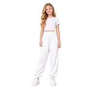 janisramone Ensemble de 2 leggings de danse pour enfants avec haut court et imprimé camouflage Alibaba, blanc, 7 ans