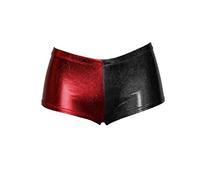 Janisramone Femme Dames Rouge Bleu Misfit Cosplay Halloween Costume Crop Top Hotpants MTallique Leggings Pantalon