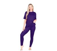 Janisramone® Femme Lounge Set, Manches Courtes Longue Ample Tee Shirt Avec Legging Yoga Survetement Femme 2 Pièces Coord Gym Tenue vêtements de Sport
