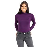 Janisramone Femmes Dames Longue Manche Tortue Polo Cou T-Shirt Slim Fit Jersey Désinvolte Basique Plaine Tee Gilet Haut
