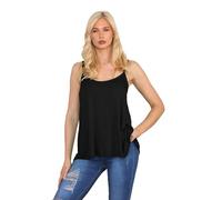 Janisramone Femmes Dames Nouveau Plaine sans Manches Balançoire Moulantes Caraco Cami Gilet Plus la Taille évasée Mini Haut
