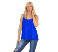 Janisramone Femmes Dames Nouveau Plaine sans Manches Balançoire Moulantes Caraco Cami Gilet Plus la Taille évasée Mini Haut