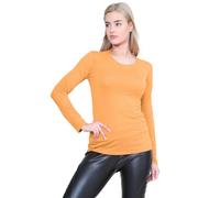 Janisramone Femmes Dames Nouveau Rond Cou Longue Manches Plaine Décontractée Stretchy Tee De Base Mince Fit T-Shirt Haut
