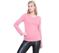 Janisramone Femmes Dames Nouveau Rond Cou Longue Manches Plaine Décontractée Stretchy Tee De Base Mince Fit T-Shirt Haut