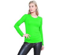 Janisramone Femmes Dames Nouveau Rond Cou Longue Manches Plaine Décontractée Stretchy Tee De Base Mince Fit T-Shirt Haut