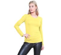 Janisramone Femmes Dames Nouveau Rond Cou Longue Manches Plaine Décontractée Stretchy Tee De Base Mince Fit T-Shirt Haut