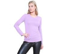 Janisramone Femmes Dames Nouveau Rond Cou Longue Manches Plaine Décontractée Stretchy Tee De Base Mince Fit T-Shirt Haut
