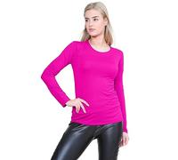 Janisramone Femmes Dames Nouveau Rond Cou Longue Manches Plaine Décontractée Stretchy Tee De Base Mince Fit T-Shirt Haut