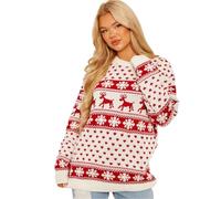 Janisramone Femmes Dames Nouveau Unisexe Noël Renne Flocon De Neige Nouveauté Tricoté Unisexe Xmas Pull Chandail Haut