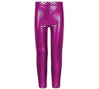 Janisramone Filles des Gamins Nouveau Sirène Poisson Échelle Holographique Svelte en Forme Métallique Leggings Maigre Disco Pantalon