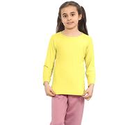 Janisramone Gamins Long Manche T-Shirt Filles Garçons Plaine Basique Extensible Rond Cou École Tee Haut
