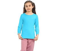 Janisramone Gamins Long Manche T-Shirt Filles Garçons Plaine Basique Extensible Rond Cou École Tee Haut