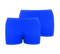janisramone Lot de 2 mini shorts unis pour femme, coupe ajustée, taille élastique, pantalon de yoga pour femme, micro short d'été extensible, idéal pour les clubs, la danse et la gym pour femme, bleu