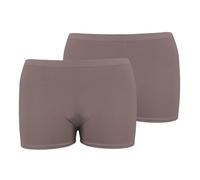 janisramone Lot de 2 mini shorts unis pour femme, coupe ajustée, taille élastique, pantalon de yoga pour femme, micro short d'été extensible, idéal pour les clubs, la danse et la gym pour femme, moka