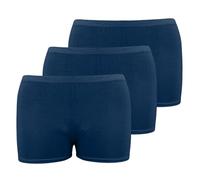 janisramone Lot de 3 mini shorts unis pour femme - Coupe ajustée - Taille élastique - Pantalon de yoga d'été pour femme - Idéal pour les clubs, la danse et la gym pour femme, bleu marine, 42-44