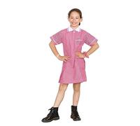 janisramone® Robe d'école vichy pour filles, robe d'été plissée à manches courtes et fermeture éclair, imprimé à carreaux, poches latérales et pompon pour filles, de 3 à 20 ans, Rouge, 48