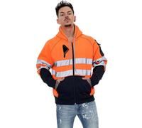 Janisramone - Sweat à capuche polaire réfléchissant haute visibilité pour homme et garçon - Orange - Large