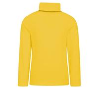 Janisramone T-shirt à col polo pour filles et garçons, manches longues, jersey uni, décontracté, basique, jaune