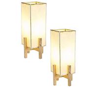 Janka Lot de 2 lampes de table orientales 30 cm avec armature marron - Lampe de table marocaine en métal - Abat-jour en cuir - Décoration orientale du Maroc - Couleur beige