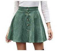 Janly Women Skirt,Women's Corduroy Elastic Waist Pleated Mini Skirt Skater Tennis School Mini Skirts for Wedding Party Prom FRJAV53