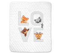 Janlynn Design Works Stamped Quilt Cross Stitch Kit 34"X43"-Woodland Love - Stitched in Floss