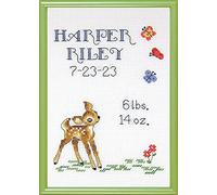 Janlynn DesignWorks Ink Tobin Counted Cross Stitch Kit 5"X7"-Baby Deer Sampler (14 Count)