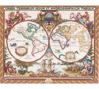 Janlynn Kit de Broderie au Point de Croix compté Motif Carte du Monde Ancienne