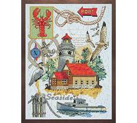 Janlynn Kit de broderie au point de croix Motif collage marin 23 x 30 cm