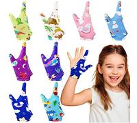 Janmercy Lot de 16 butées de succion pour enfants - Gants à mâcher respirants pour se ronger les ongles - Jolis bouchons de succion pour enfants, 8 styles, 2 doigts (8 à 12 ans)