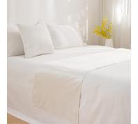 JANMEYO Chemin de Lit Écharpe Couvre-lit en Velours Linge de Lit Moderne de Luxe Literie Couleur Unie de Haute Qualité Jeté de Lit King Size Serviette Décorative pour Hôtel Chambre Blanc | 45 x 260 cm