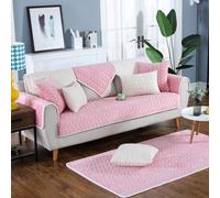 JANMEYO Housse de canapé moderne - Antidérapante - Douce, épaisse et respirante - Pour canapé d'angle - En forme de L - Protection de meubles pour enfants et animaux domestiques - Rose - 110 x 240 cm