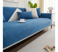 JANMEYO Housse de coussin de canapé antidérapante anti-rayures et anti-poussière pour canapé 1, 2, 3 ou 4 places - Quatre saisons, universelle, bleu, 110 x 210 cm