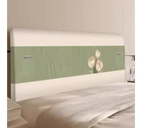 JANMEYO Housse De Tête De Lit Housse De Protection pour Tête De Lit Extensible Moderne Housse Anti-poussière pour Tête De Lit Élastique Tout Compris Décoration De Tête De Lit-Green-3||150cm