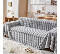 JANMEYO Housses De Canapé Serviette De Canapé Douces Et Moelleuses Protection De Canapé Épaisse Et Luxueuse Couverture Respirante Et Agréable pour La Peau pour Canapé Lit-Light Gray||180 * 180cm