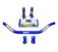 Janmobrian Guidon Moto, Guidon Guidon for Pro Taper Pack Bar 1-1/8 "poignées de Barre de poignée poignées Pit Pro Racing Dirt Pit Bike Moto CNC Adaptateur 28.5mm(4Piece-A-Blue-Pro)