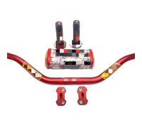 Janmobrian Guidon Moto, Guidon Guidon for Pro Taper Pack Bar 1-1/8 "poignées de Barre de poignée poignées Pit Pro Racing Dirt Pit Bike Moto CNC Adaptateur 28.5mm(4Piece-C-Red-Pro)