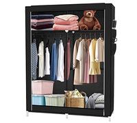 JANN Penderie Tissu, Armoire de Rangement, Armoire Chambre Portable pour Chambre D'adulte, Dressing Penderie, Garde-Robe Penderies pour Chambre, Vestiaire (108 * 45 * 170cm - Noir)
